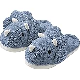 Avilego Unisex Dinosaur Plush House Slippers - Soft Indoor & Outdoor Fuzzy Winter Slippers