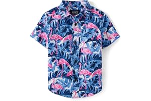 The Children's Place Boys and Toddler Poplin Short Sleeve Button Down Shirt