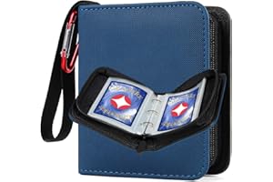 GEAoffice Mini Card Binder 1-Pocket, Super Lightweight Small Collectible Trading Card Albums for 80 Cards, Top Loading Zipper Binder for TCG, MTG, Sports&Game Cards, Gifts for Girls, Blue