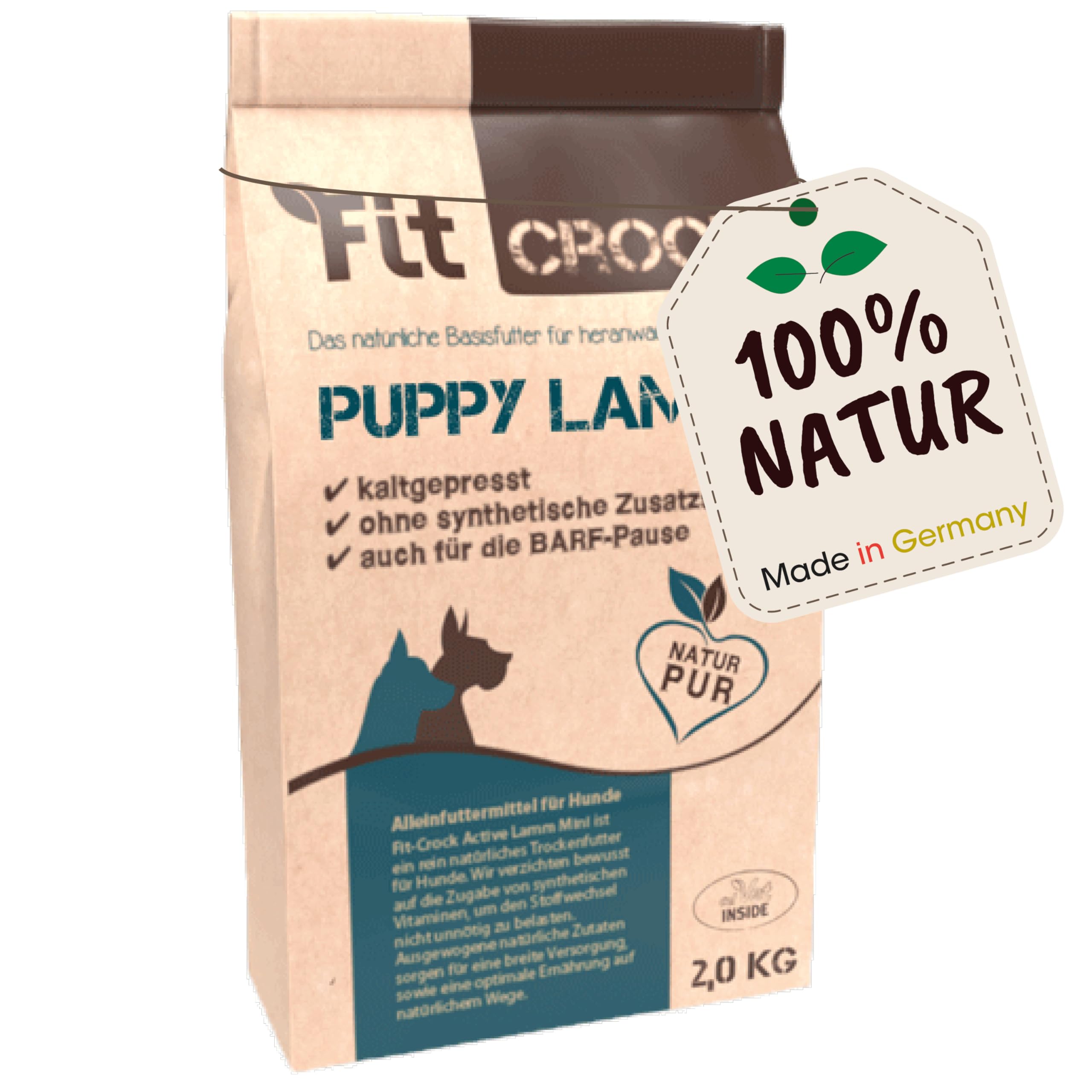 cdVet Fit-Crock dry feed for dogs Puppy lamb 2 kg, grain-free