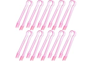 10 Pcs Plastic Buffet Serving Tongs, Clear Kitchen Tongs Mini Serving Utensil Tongs for Food Ice Salad Buffet Barbecue Cookie