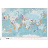 Scratch The World&reg; Surf Map - 175 Surfing Sites Worldwide - 16.5 x 23.4 in | Maps International