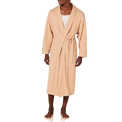 Amazon Essentials Men's Lightweight Waffle Bathrobe (Available in Big & Tall), Light Camel, XX-Large