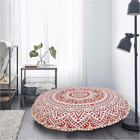 Buy Pouf Cover Mandala Floor Pillow Comfortable Round Bohemian