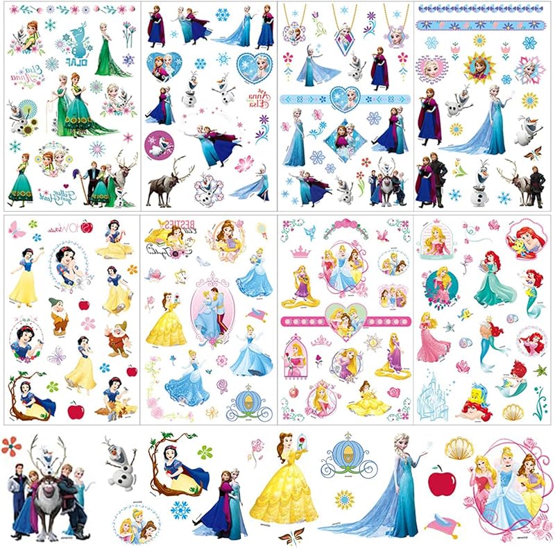 N/C Frozen Princess Temporary Tattoos Kids Girls Women Party Favors Birthday 8