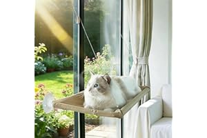 WEBXMZDQ Cat Window Perch with 6 Strong Suction Cups,Cats Hammock，Fits Glazed Windows，Safe Comfortable Resting Spot for Cats 