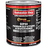 Custom Shop Premium Gray Self Etching Primer, Gallon, Ready to Spray Paint | Paint, Excellent Adhesion to Bare Metal, Steel, Aluminum, Fiberglass - Use on Automotive Car Parts, OEM Industrial Coating