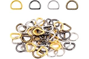 Swpeet 60Pcs Heavy Duty 1 Inch / 25mm Metal D Ring, Webbing Belts Buckle Metal Rings for for Belt Bags DIY Accessories Keychains Belts and Dog Leash - Sliver, Bronze, Gold, Gun-Black (Metal D Ring)