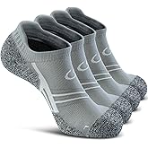 CWVLC No Show Sports Compression Socks for Men Women with Cushion (4/8 Pairs)