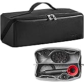 Veki Travel Storage Case for Dyson Airwrap Styler, Large Opening Travel Storage Bag Compatible for Shark Flexstyle Air Styling & Drying System, Portable Carrying Organizer for Hair Curler (Deep Black)