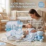 Baby Box Shop Newborn Baby Boy Gift Hamper Set with Blue Teddy Box Keepsake view 2
