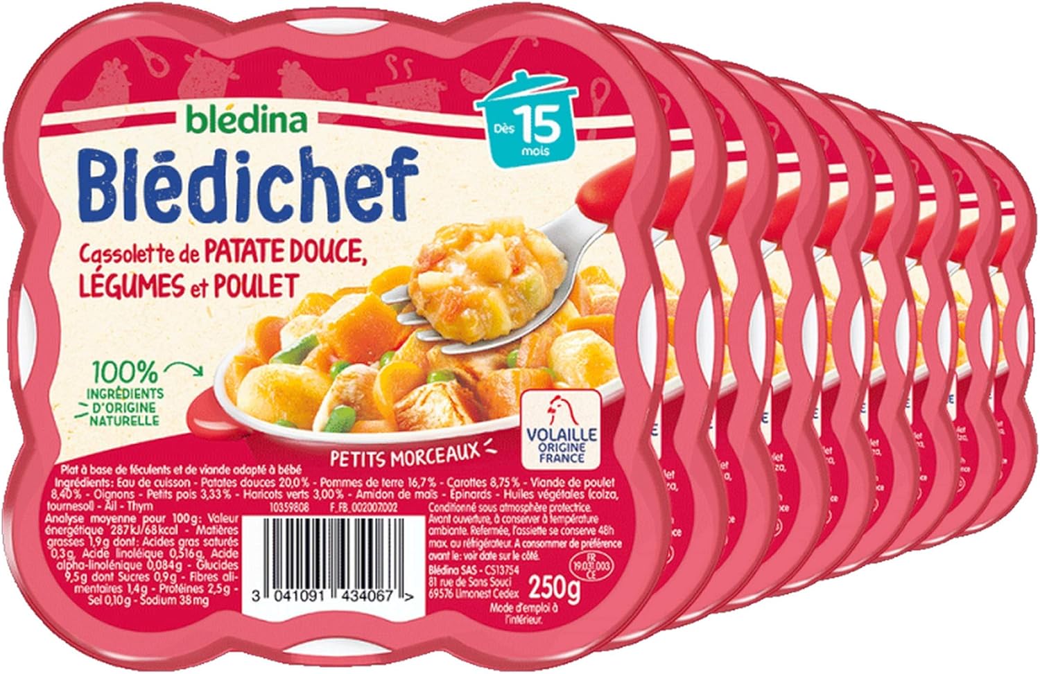 Bledina Bledichef Cassolette De Patate Douce Legumes Poulet Des 15 Mois 250 G Pack De 9 Amazon Fr Epicerie