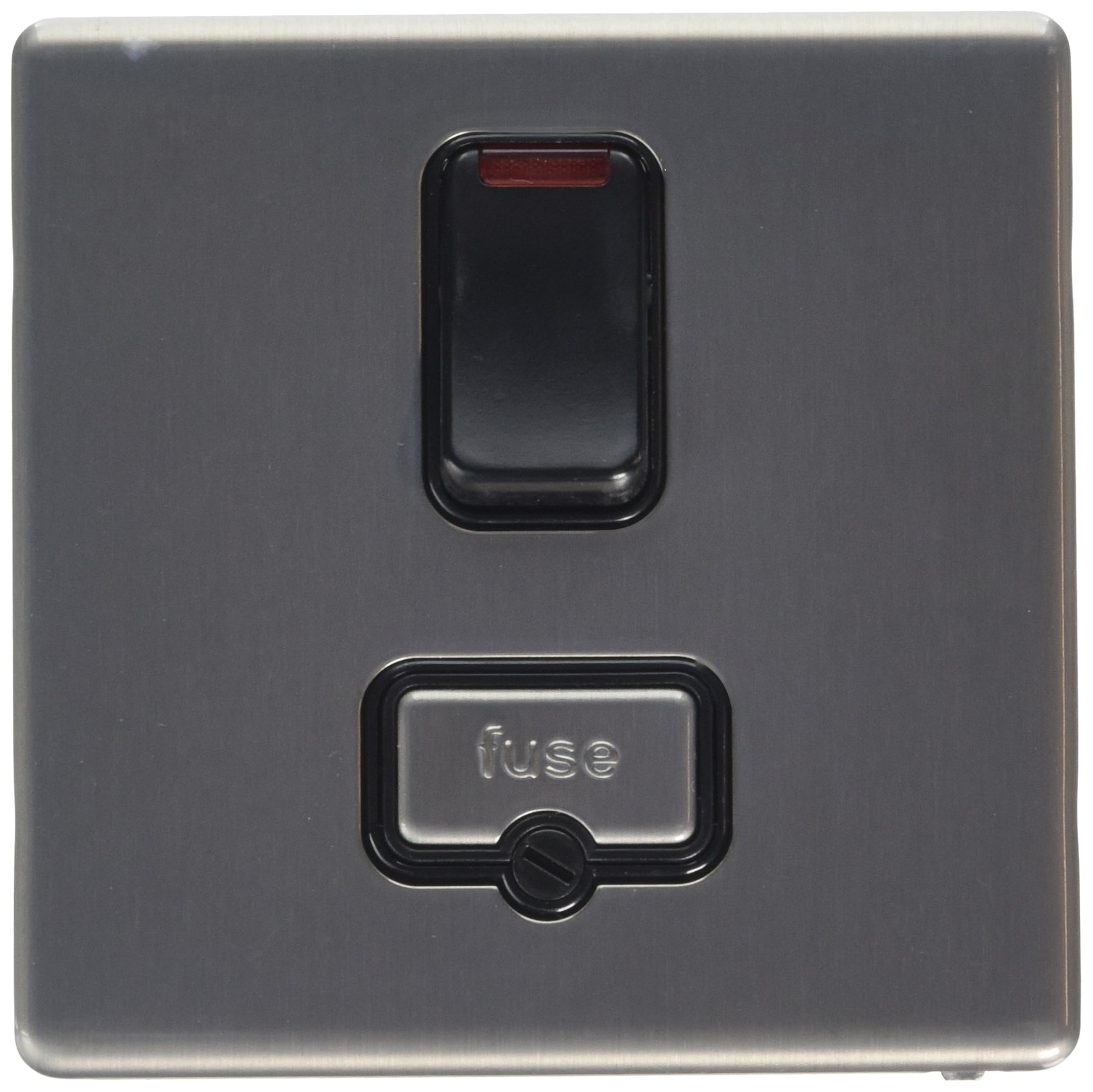 MK Aspect K24961BRCB 13A Switched Connection Unit Double Pole with Neon - Brushed Chrome