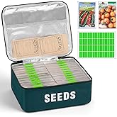 22 Slots Seed Storage Organizer Box with 30 Seed Envelopes & 84 Labels – Seed Bank Kit for Saving, Seed Packet Organizer Can Hold 160+ Seed Envelopes, Great Gift for Seed Keeper & Garden Lovers