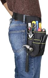 BAIGIO Small Tool Pouch Canvas Belt Bag with Adjustable Strap for DIY view 8