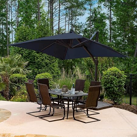 Seasons Sentry 3 05 M 10 Ft Square Cantilever Umbrella Blue Amazon Ca Patio Lawn Garden