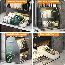 CXTRYN 2 Tier Dish Drying Rack - Space-Saving Dish