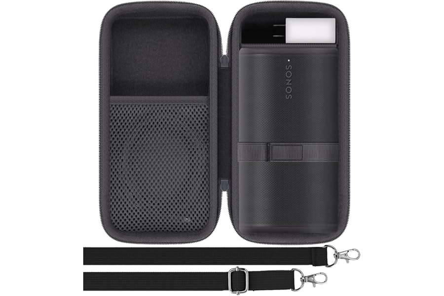 for Sonos Play Speaker Case, Portable Hard Travel Case for Sonos Play Bluetooth Speaker, Shockproof EVA Storage Bag with Accessory Compartment (Black)