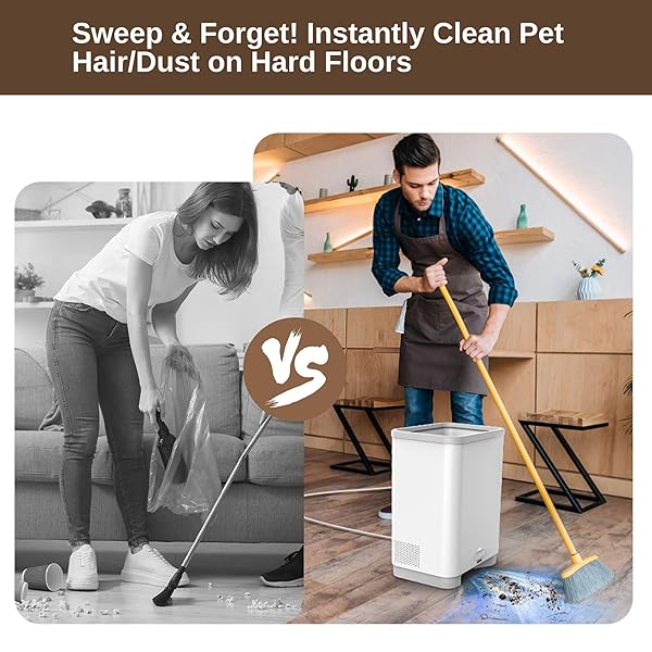 THAMTU TOUCHLESS VACUUM AUTOMATIC DUSTPAN CLEANER PET HAIR REMOVER VACUUM CLEANER WITH DUST BAG ELECTRIC DUSTPAN FOR SWEEPING HAIR VACUUM FOR SALONS FOOD DIRT KITCHEN