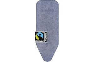 Brabantia Size C (49 x 18 inches) Replacement Ironing Board Cover with Thick Foam & Felt Padding (Denim Blue) Easy-Fit, 100% 