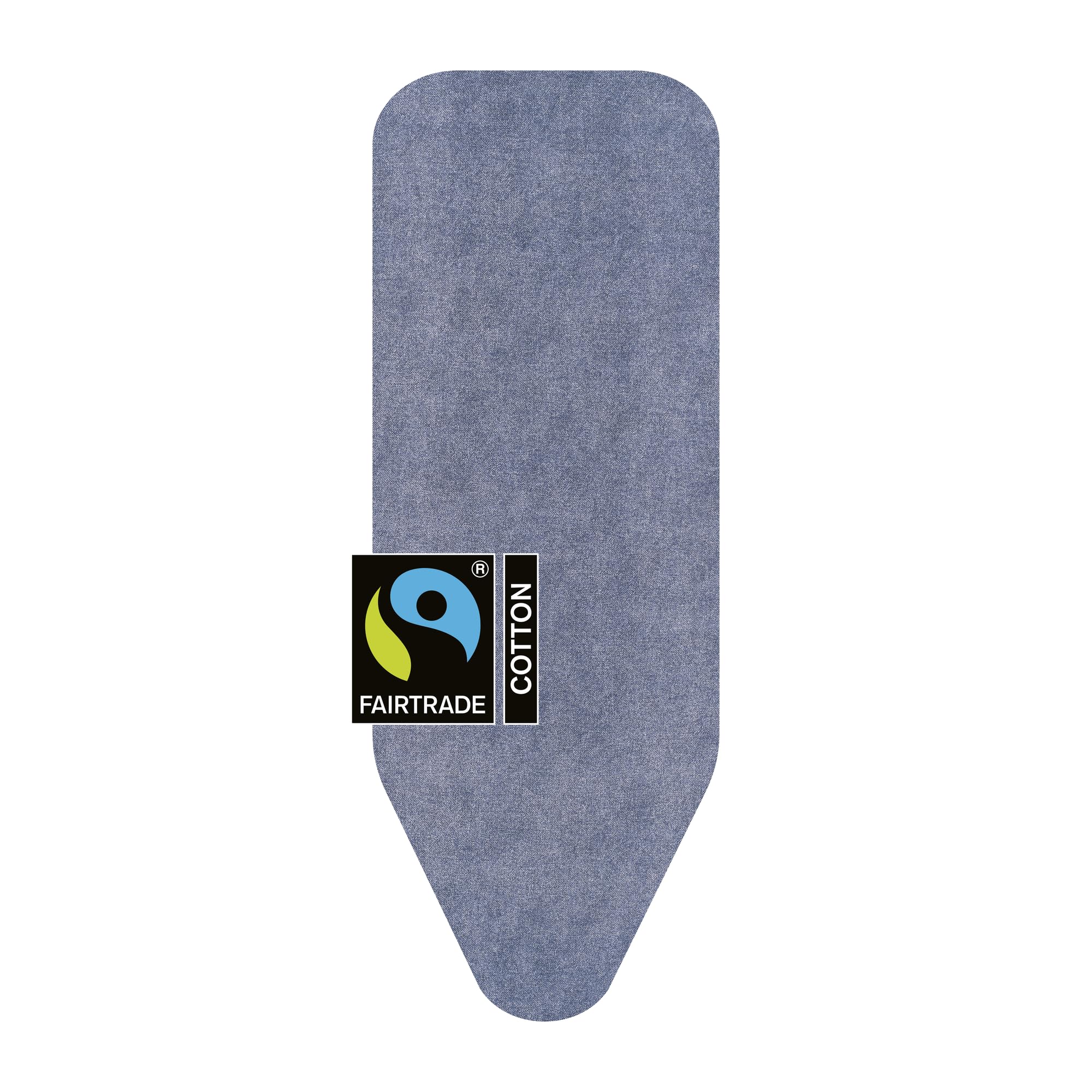 Brabantia Ironing Board Cover C 124x45 cm – Denim Blue | 100% Cotton Top Layer with 8mm Foam Padding for Size C Ironing Boards | Durable, Washable, and Easy to Install