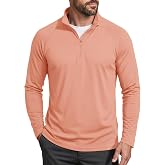 MAGCOMSEN Men's Long Sleeve Sun Shirts UPF 50+ Tees 1/4 Zip Fishing Running Rash Guard Athletic T-Shirts
