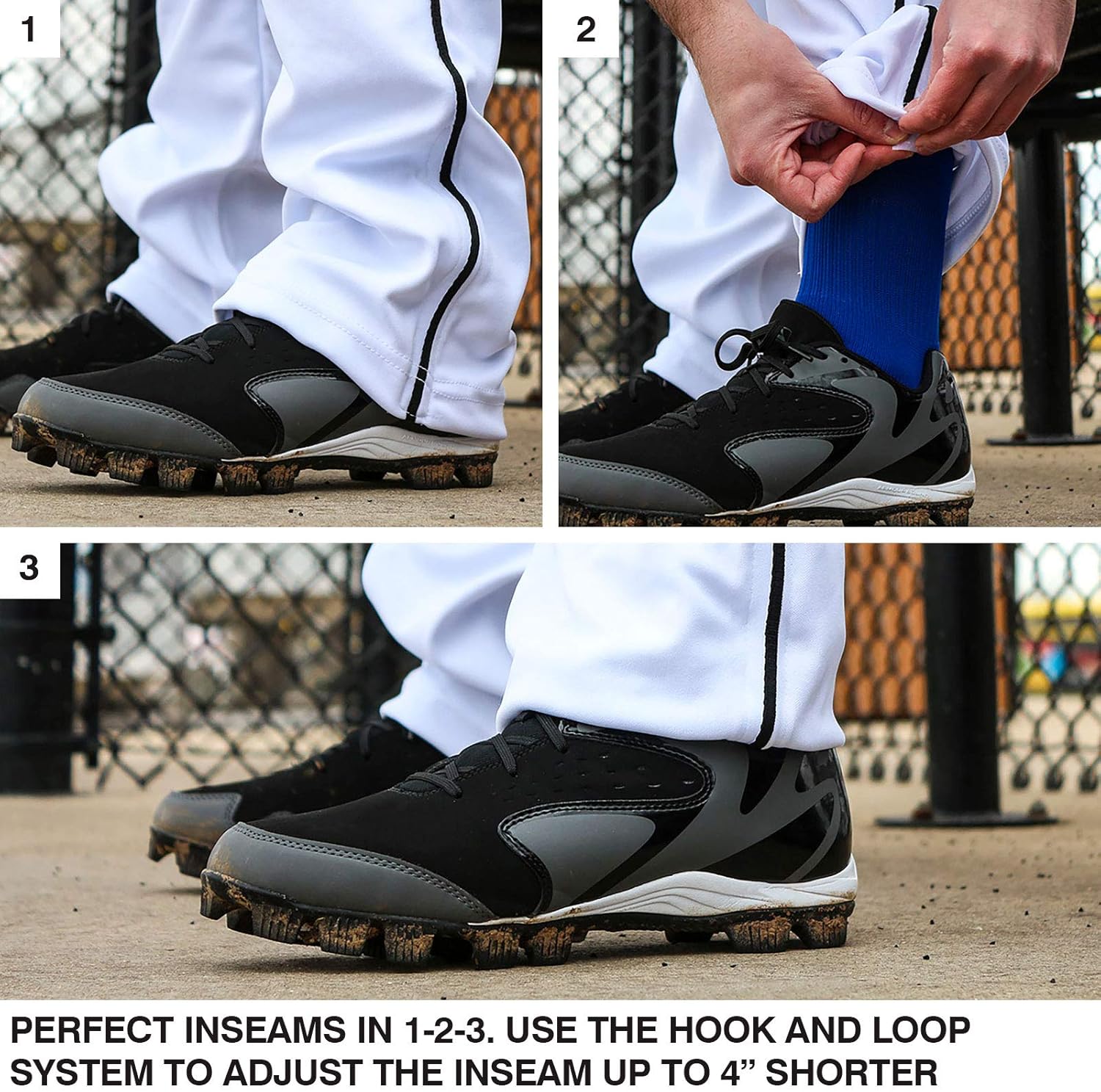 CHAMPRO Unisex Sports Youth Triple Crown Open Bottom Piped Pants: Clothing