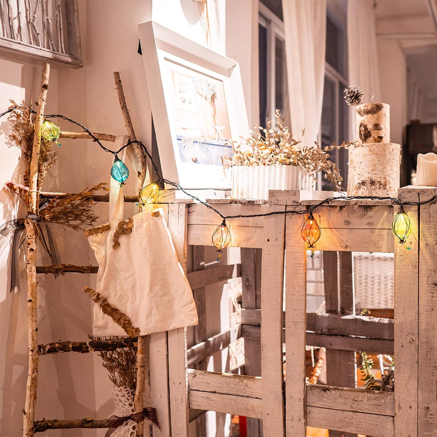 Vigdur Multicolor Fairy String Lights with 10 Bulbs Connectable Waterproof Decorative Indoor String Lights for Christmas Party Birthday Wedding Festival Bedroom Outdoor Patio: Home & Kitchen