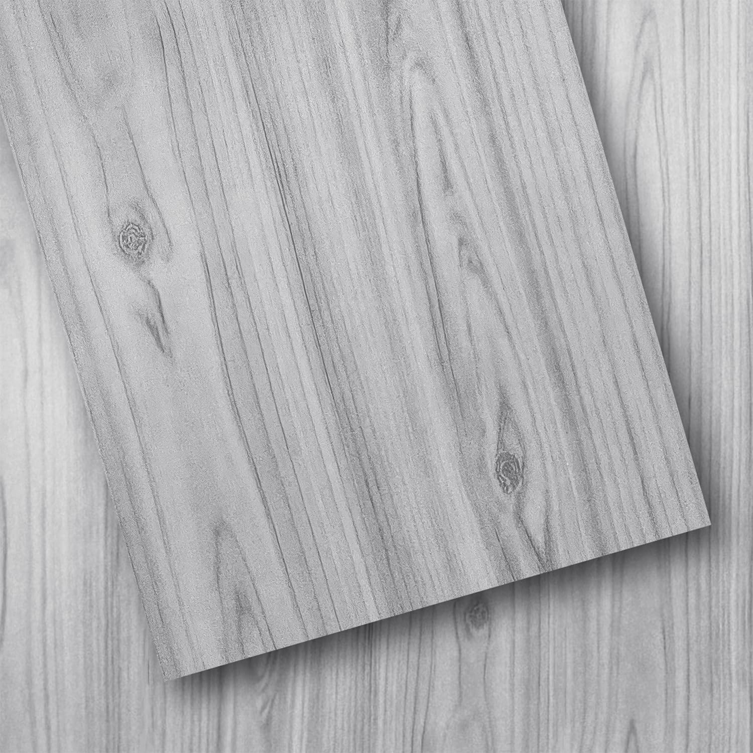 Photo 1 of 18 Sq. Ft Floor Tiles Peel and Stick Vinyl Floor 36 x 6 inch Luxury Self Adhesive Waterproof Flooring Planks DIY for Kitchen, Living Room, Shops, RV, Wood Look Plank, 12-Pack, Nature Gray
