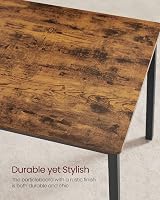 VASAGLE KDT070B01 Dining Table with 2 Benches Vintage Brown Black 3pc Set view 7