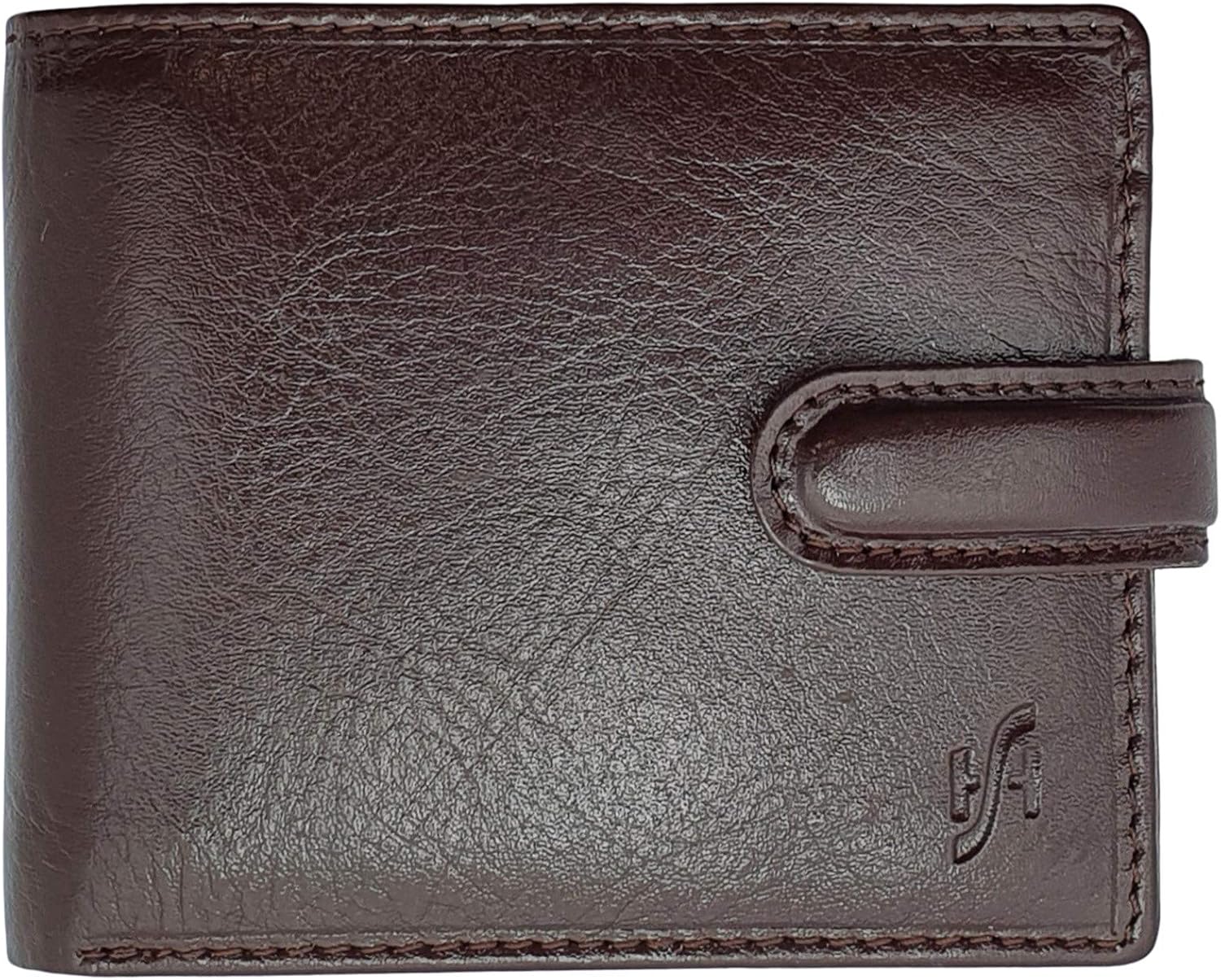 STARHIDE Mens RFID Blocking Leather Wallet with Coin Pocket, ID Window, Zipped Compartment & Gift Box