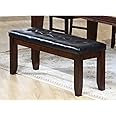 Amazon.com - Coaster Bench with a Leather-Look Seat, 48-Inch, Dark Oak ...