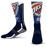 For Bare Feet NBA OKLAHOMA CITY THUNDER Logo Zoom Mesh Primary Crew Sock Youth