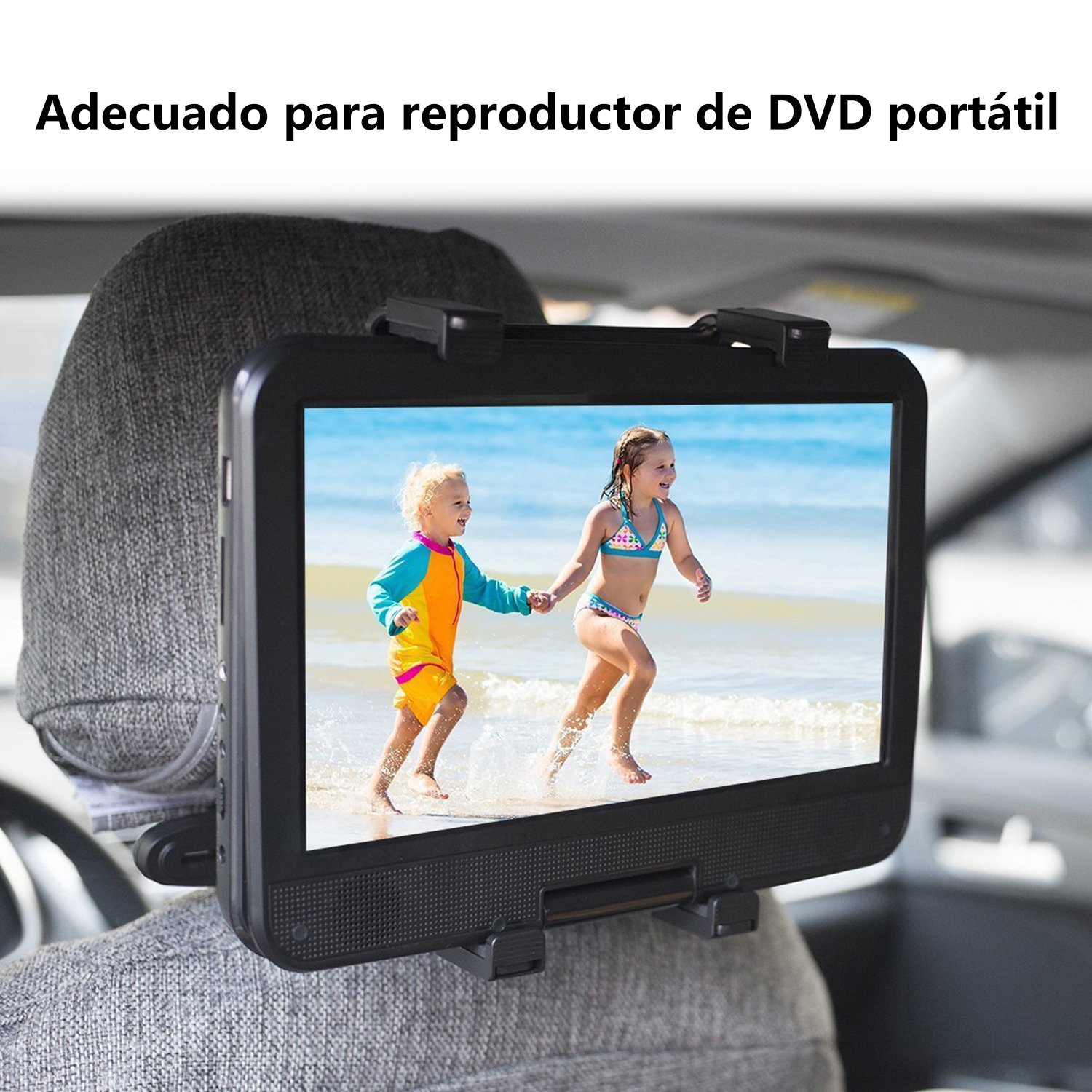 Soporte para tablet para reposacabezas de coche - Compatible con Apple iPad Air / Mini, Samsung Galaxy Tab, Kindle Fire, reproductor de DVD portátil,y otras tabletas de 7\'\'-12\