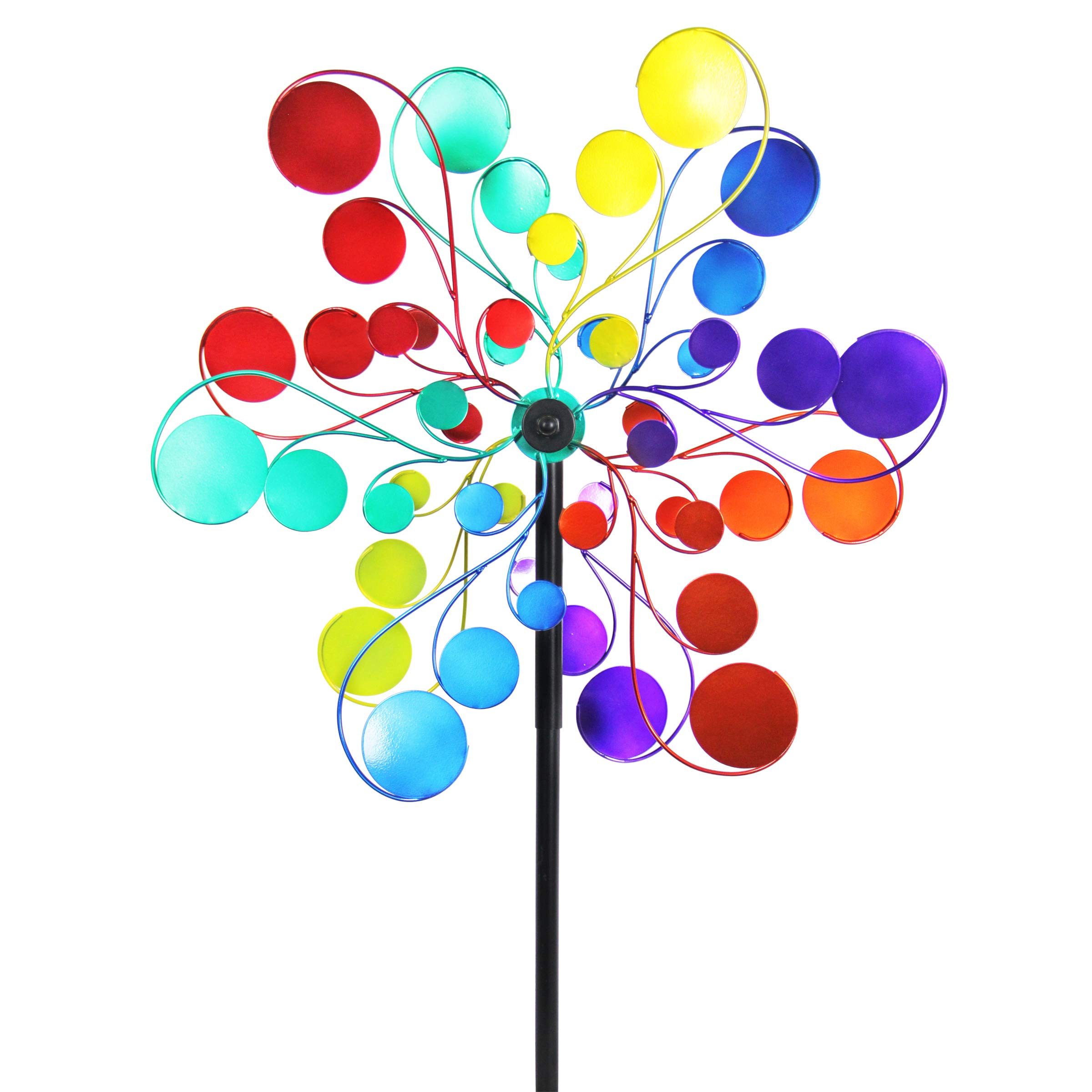 Buy Exhart Yard Pinwheel Decorations Metallic Rainbow Pattern Wind