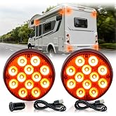 Nrgedzam 2PCS Magnetic Amber Strobe Lights, Emergency Strobe Hazard Lights | Rechargeable Flashing Safety Warning Beacon Light, Wireless Battery Operated Road Flares Marker Strobe Lights for Trucks, Car