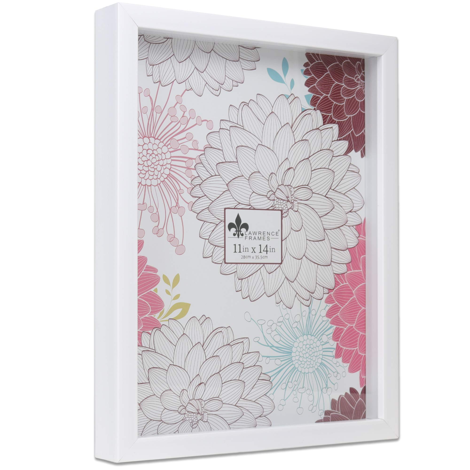 Lawrence Shadow Box Frame, Polystyrene, White, 11x14