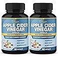 Organic Cadane 2 Packs Apple Cider Vinegar Extract Capsules, 4 Months Supply & Ginger, Turmeric Curcumin, Elderberry, Raspberry, Beet Root, Pepper | Immune System, Digestion Supports