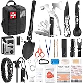 Gifts for Men Christmas Dad, Survival Kit, 150 PCS Survival Gear and Supplies Equipment with Trauma Bag, Molle Pouch Emergency Kit for Outdoor Camping, Hunting, Car, Home, Earthquake, Adventures