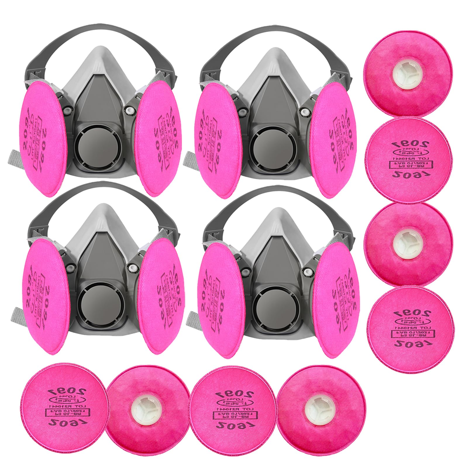 TANGS Reusable Respirаtor Mask, Respirаtor 4 PCS 6200 with 16 PCS 2091 Filter, Used for Painting, Dust, Welding, Metal Cutting and Other Work Protection, Medium, Grey, 46200162091 Image TANGS Reusable Respirаtor Mask, Respirаtor 4 PCS 6200 with 16 PCS 2091 Filter, Used for Painting, Dust, Welding, Metal Cutting and Other Work Protection, Medium, Grey, 46200162091 Image