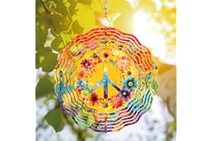 64DECALS 64memory Hippie Wind Spinner, Hippie Wind Spinner Hanging for Yard and Garden, Unique Gift Wind Spinner, 3D Hanging Wind Spinner Outdoor, Cute Hippie Wind Spinner