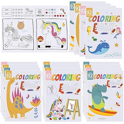 Download Buy Elcoho 24 Pack Animal Styles Coloring Books With 92 Stickers Coloring Art Set With 4 Styles Including Dinosaurs Unicorns Forest Animals Sea Animals Improve Imagination And Creativity 6 X 8 Inch Online In Taiwan B08t6nc78q