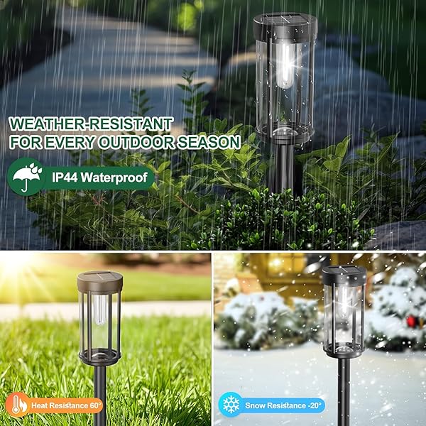 DAMAYCA 12 PACK SOLAR LIGHTS OUTDOOR WATERPROOF FOR GARDEN WALKWAY PATHWAY LAWN YARD DECORATIVE MODERN LANDSCAPE LIGHTING. (COOL WHITE LIGHT, 12)