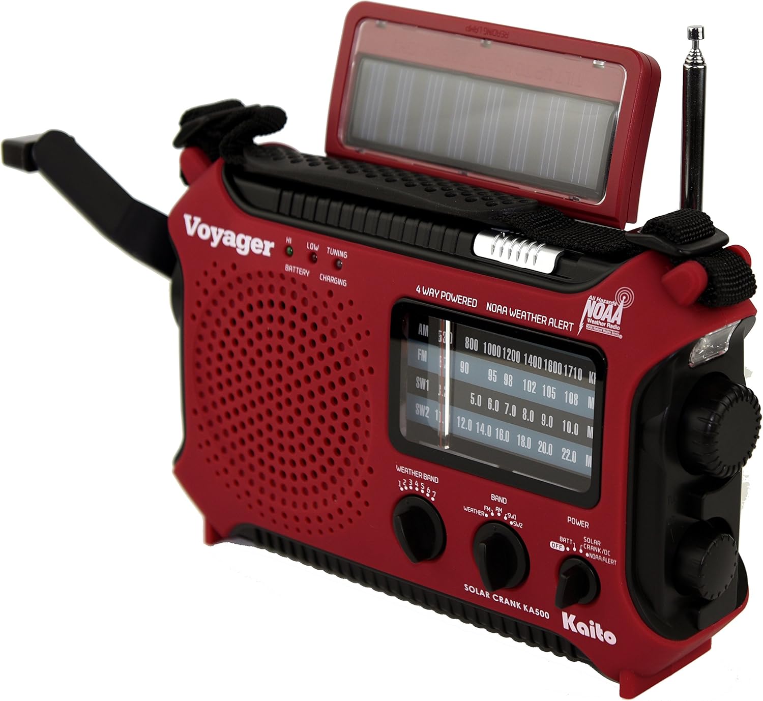 Kaito KA500RED 5-Way Powered Emergency AM/FM/SW Weather Alert Radio, Red: Home Audio & Theater