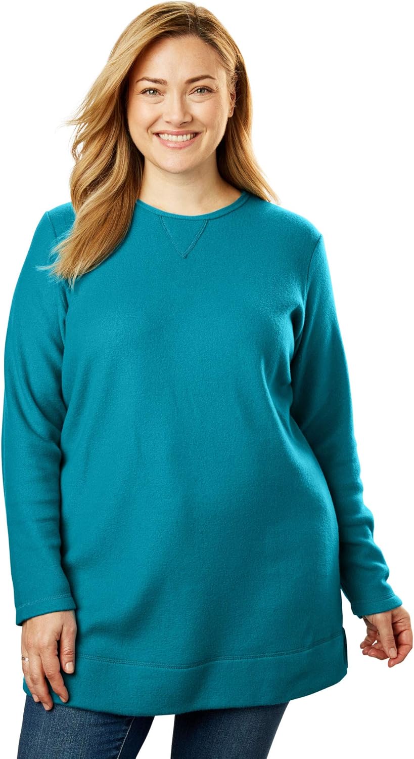 fleece tunic sweatshirt
