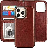 Bocasal Detachable Wallet Case for iPhone 15 Pro Max RFID Blocking Card Slots Holder Premium PU Leather Magnetic Kickstand Shockproof Wrist Strap Removable Flip Protective Cover 5G 6.7 inch (Brown)