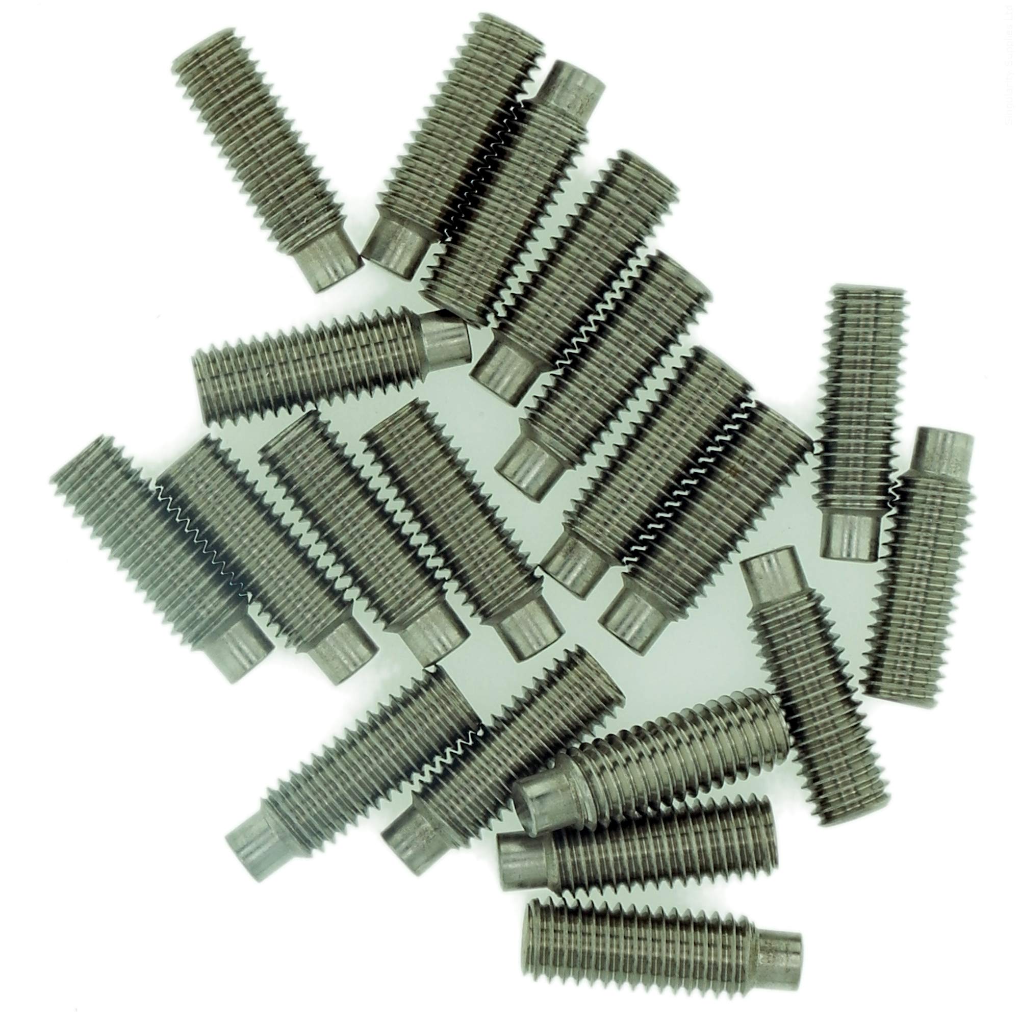 M2.5 (2.5mm x 5mm) Hex Socket Grub Screw (Dog Point) - Stainless Steel (A2) (Pack of 20)