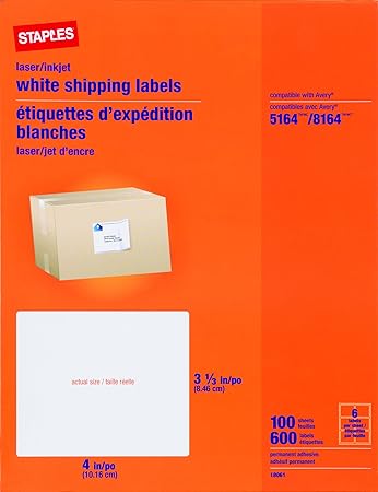 staples 4x6 labels