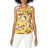 Star Vixen Women's Sleeveless V Neck Top with Ruched Side Detail