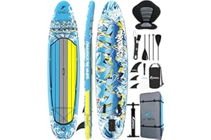 UPWELL 10'6"/11'/11'6" Inflatable Paddle Board, Stand Up Paddlboard for Youth & Adults, Stable Design, Premium SUP Accessories, Backpack, Leash, Hand Pump, Fins
